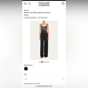 MONSE
Sheer Corset wide leg wool leg Trousers